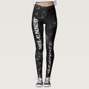 Schwarze Leggings mit benutzerdefinierten Namen