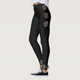 Schwarze Leggings mit Blumendesign 2
