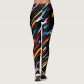 Schwarze Leggings mit farbenfrohen, fallenden Mete (Rückseite)