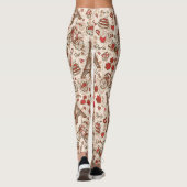 Schwarze Leggings mit farbenfrohen, fallenden Mete (Rückseite)