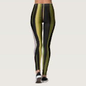Schwarze Leggings mit grüner Strippe (Rückseite)