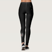 Schwarze Leggings mit Kronleuchter auf einem Bein (Rückseite)