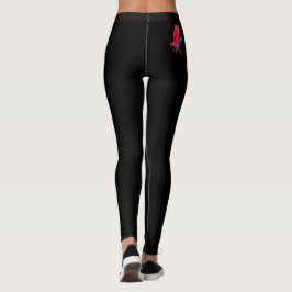 Schwarze Leggings mit Papageien