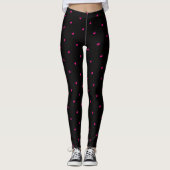 Schwarze Leggings mit rosa Schmetterlingen wählen (Vorderseite)
