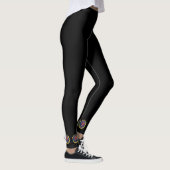 Schwarze Leggings mit schönem Blumendesign (Rechts)