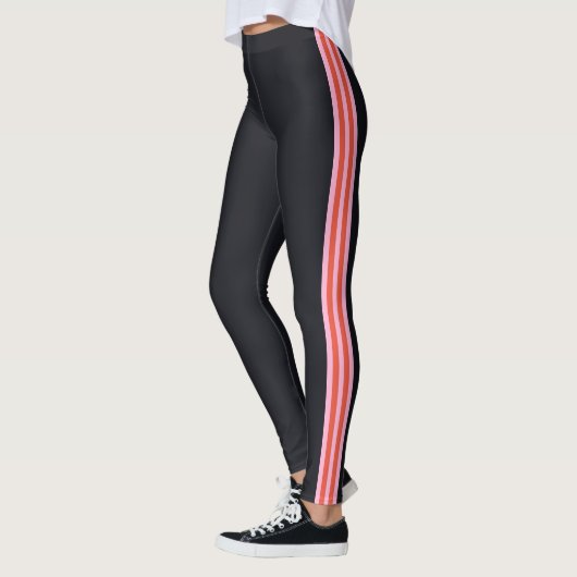 Schwarze Leggings mit sportlicher Seite Stipe your (Links)