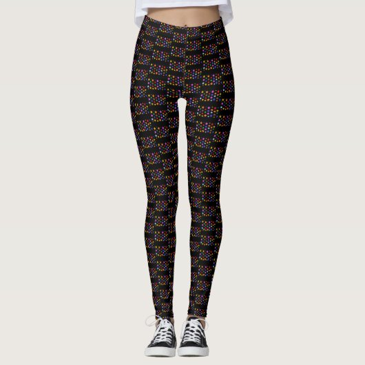 Schwarze Leggings mit Sternen für Erwachsene oder (Vorderseite)