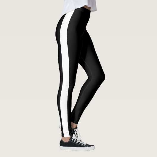 Schwarze Leggings mit weißem Streifen wählen Ihre (Rechts)