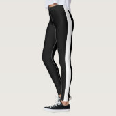 Schwarze Leggings mit weißem Streifen wählen Ihre (Links)