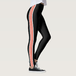 Schwarze Leggings mit weißer Seite wählen Farben