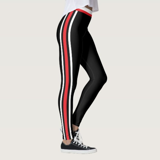 Schwarze Leggings mit weißer Seite wählen Farben (Rechts)
