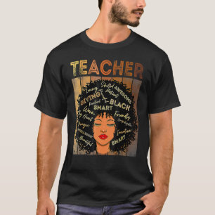 Schwarze Lehrerfrau Afro Retro Melanin Schwarze Ge T-Shirt