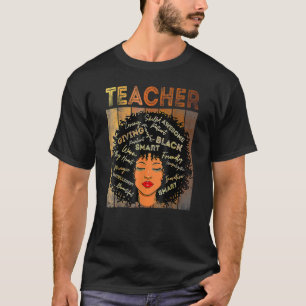 Schwarze Lehrerfrau Afro Retro Melanin Schwarze Ge T-Shirt
