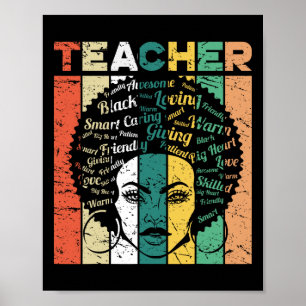 Schwarze Lehrerfrau Afro Retro Schwarze Geschichte Poster