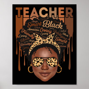 Schwarze Lehrerfrau Afro Smart Afroamerikanerin Lo Poster