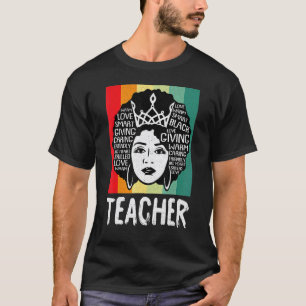 Schwarze Lehrerin Afro Retro Schwarze Geschichte M T-Shirt