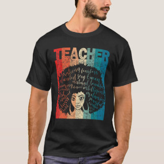 Schwarze Lehrerin Afro Retro Schwarze Geschichte M T-Shirt