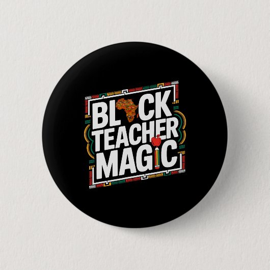 Schwarze Lehrerin Magie Afro Schwarze Geschichte M Button (Vorderseite)