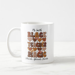 Schwarze Lehrermagie Personalisierter Becher Kaffeetasse