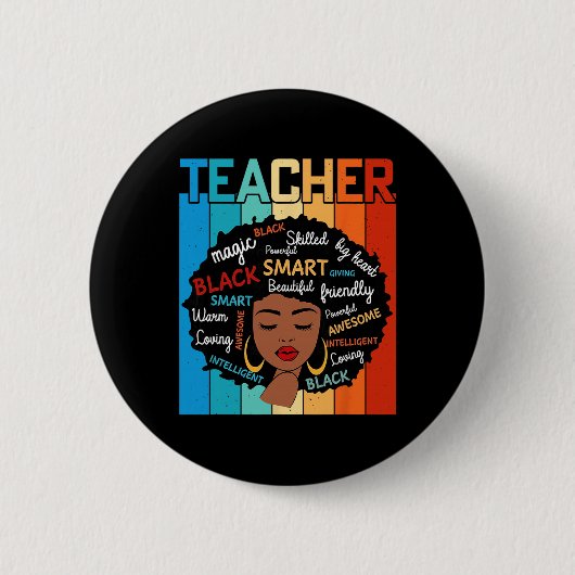 Schwarze Lehrermagie Schwarze Geschichtserziehung Button (Vorderseite)