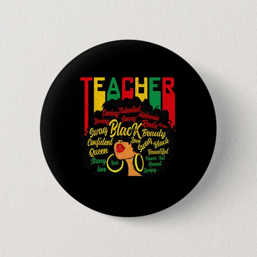 Schwarze Lehrermagie Schwarze Geschichtserziehung  Button (Vorderseite)