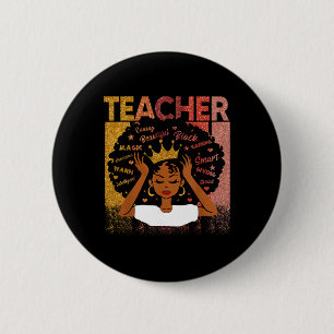 Schwarze Lehrermagie Schwarze Geschichtsmonat Afro Button
