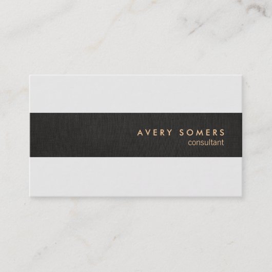 Schwarze Leinen wirken einfach, moderne Streifen B Visitenkarte (Vorderseite)