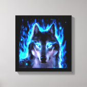 SCHWARZE LEINWAND WOLF WALL DEKORATION (Vorderseite)