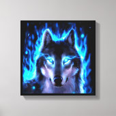 SCHWARZE LEINWAND WOLF WALL DEKORATION (Vorderseite)