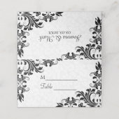 Schwarze Leiste und weiße Damaskus Platzkarte (Außenseite Aufgefaltet)