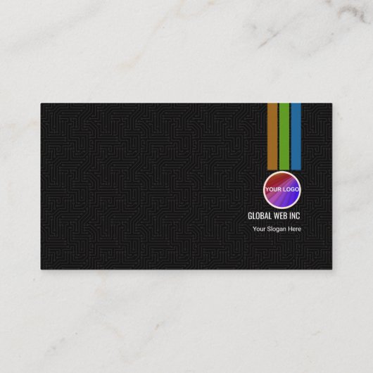 Schwarze Leiterplatte-Netz-Designer-Visitenkarte Visitenkarte (Rückseite)
