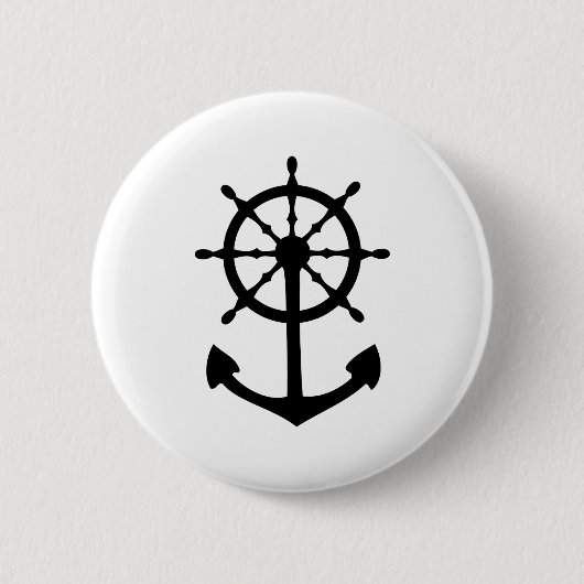schwarze Lenkrad-Ankerikone Button (Vorderseite)