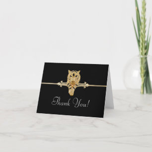 Schwarze Leopard-Dankeskarten aus Gold Dankeskarte