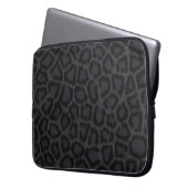 Schwarze Leopard-Laptop-Hülse Laptopschutzhülle (Vorderseite Links)