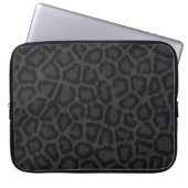Schwarze Leopard-Laptop-Hülse Laptopschutzhülle (Vorderseite)