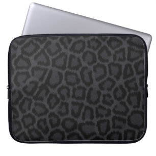 Schwarze Leopard-Laptop-Hülse Laptopschutzhülle