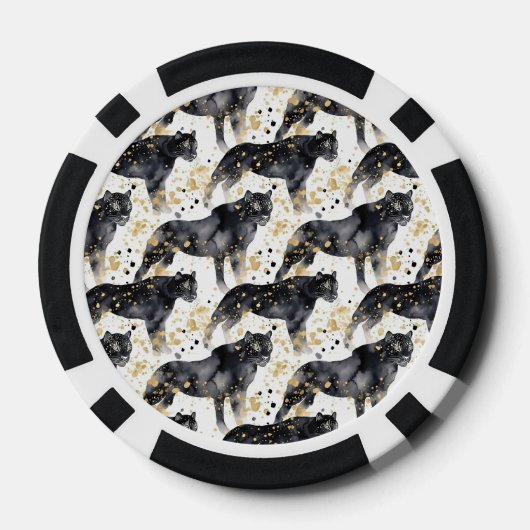 Schwarze Leopards Pokerchips (Rückseite)