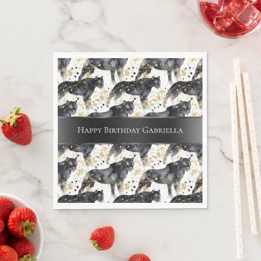 Schwarze Leopards Serviette (Beispiel)