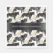 Schwarze Leopards Serviette (Vorderseite)