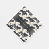 Schwarze Leopards Serviette (Ecke)