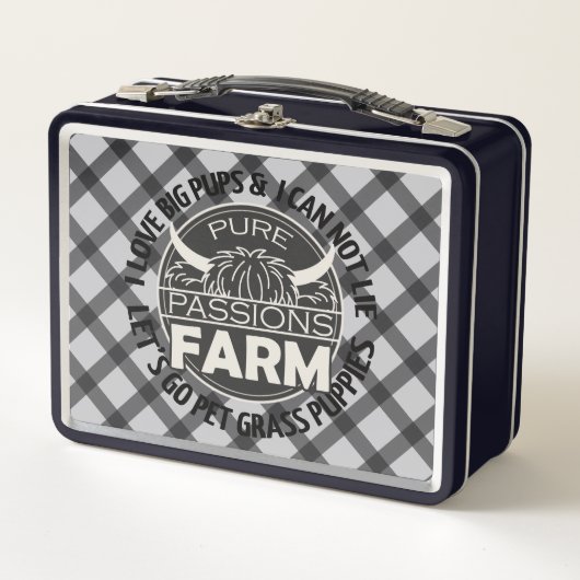 Schwarze Let's Go Pet Grass Welpen Lunchbox (Vorderseite)