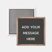 Schwarze Letterboard im Frame Custom Message Magne Magnet (Vorderseite/Rückseite)