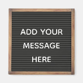Schwarze Letterboard im Frame Custom Message Magne Magnet (Vorne)