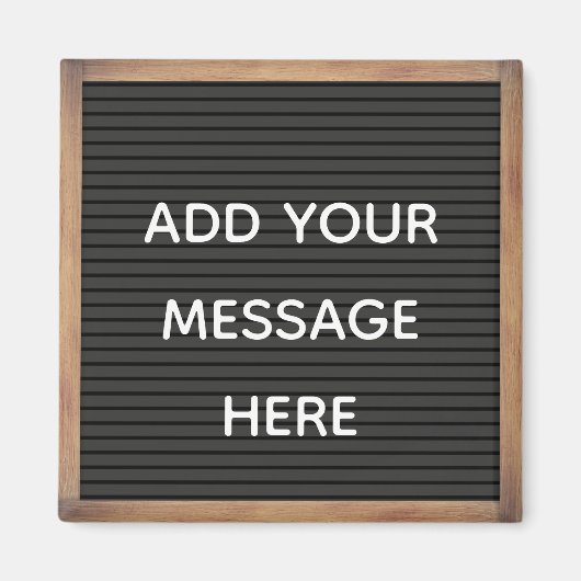 Schwarze Letterboard im Frame Custom Message Magne Magnet (Vorne)