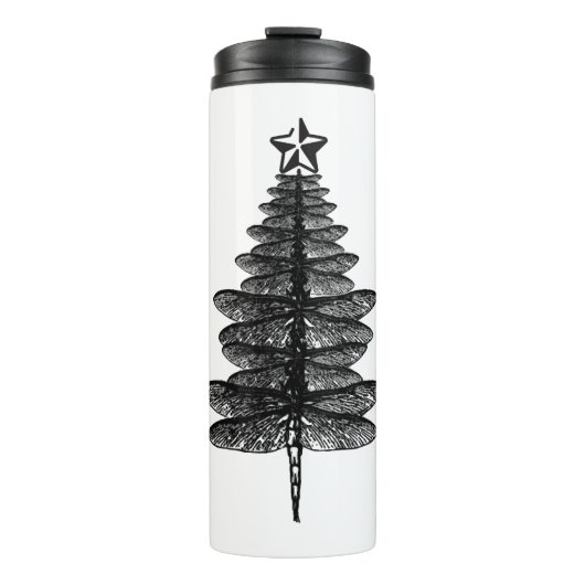 Schwarze Libelle Thermosbecher (Vorderseite)