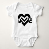 Schwarze Liebe Baby Strampler (Vorderseite)