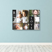 Schwarze Liebe-Blockfamilie - FotoCollage Leinwanddruck (Insitu (Holzboden))