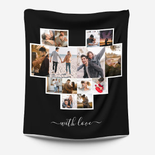 Schwarze Liebe FotoCollage Fleecedecke