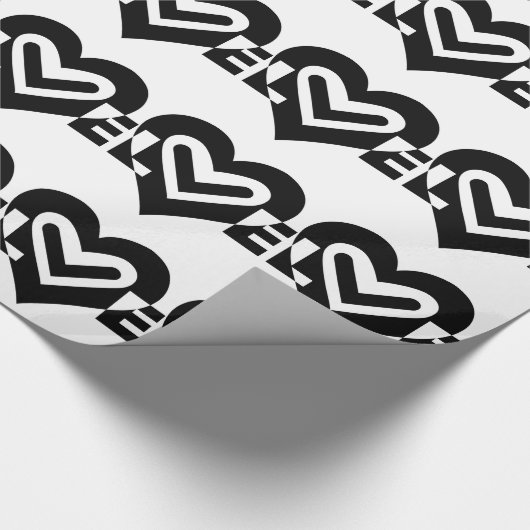 Schwarze Liebe Geschenkpapier (Ecke)
