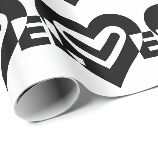 Schwarze Liebe Geschenkpapier (Rolleneckpunkt)